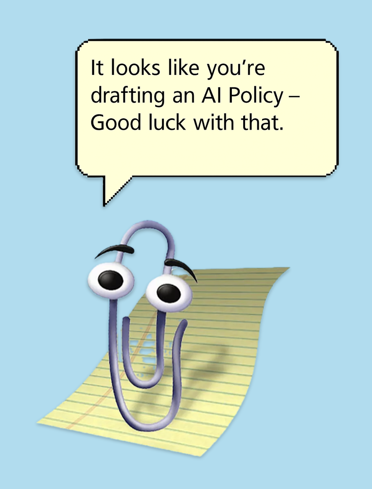Clippy commenting on AI policy